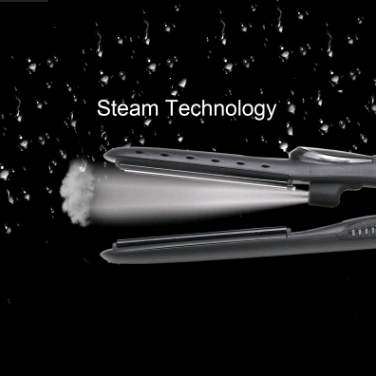 Steam hair straightener, straight roll dual-use atomizing splint, tourmaline ceramic perm - Amazhona 