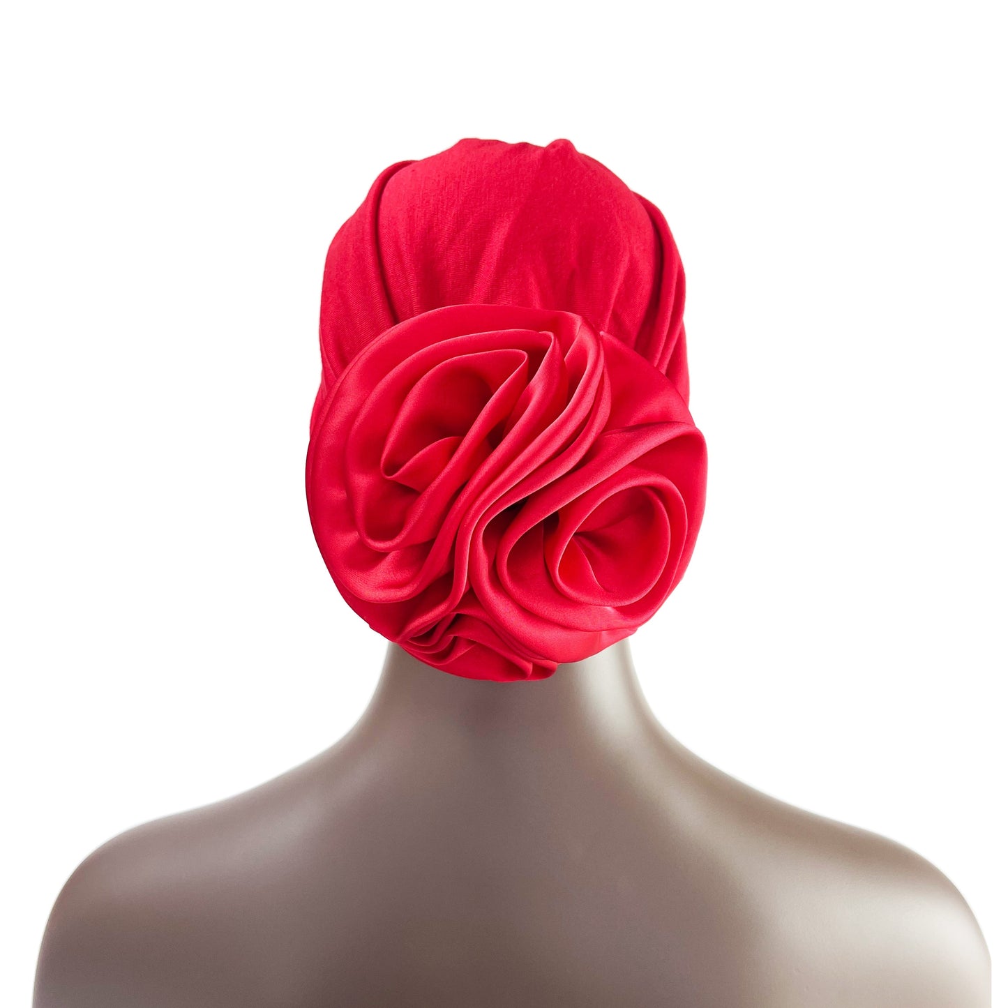 Stretch Bandana Head Wrap Satin Floral Women Party Turban Headwear Cap Hair Accessories - Amazhona 