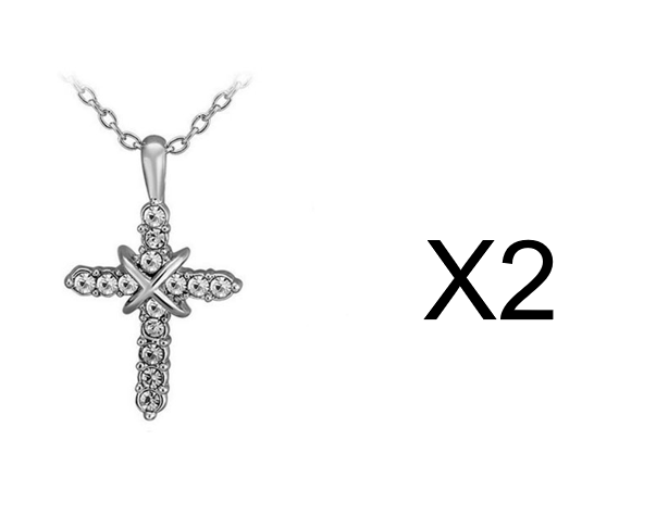 Studded Jesus Cross Necklace Clavicle Chain - Amazhona 