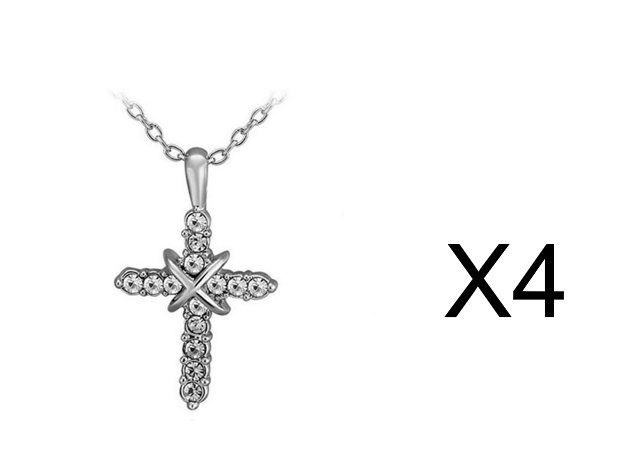 Studded Jesus Cross Necklace Clavicle Chain - Amazhona 