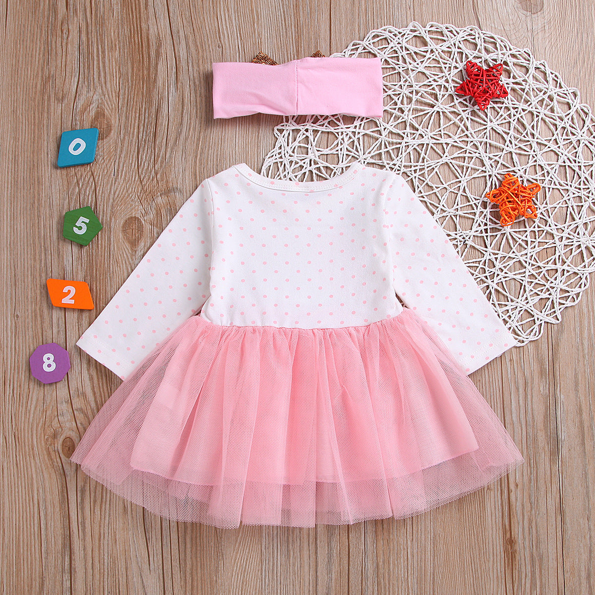 Summer Kids Knitted Top Net Yarn Princess Dress Long Sleeve Sleeveless Net Yarn Dress - Amazhona 