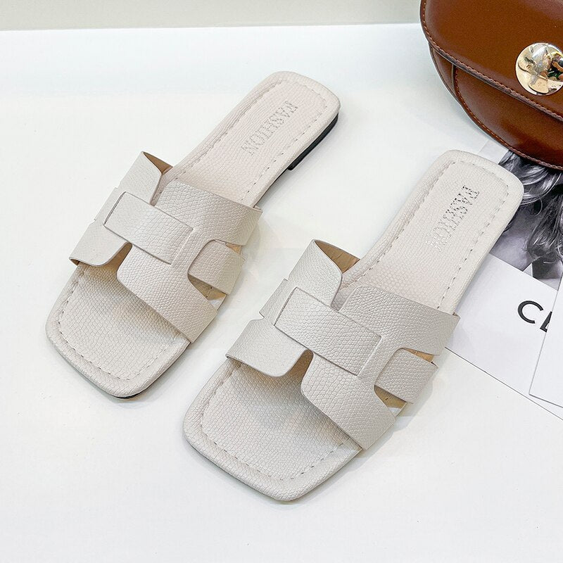 Summer Slipper Women Shoes Ladies High Quality Slides Sandals Womens Shoes New Fashion Design Beach Flat Shoes Female Slippers - Amazhona 