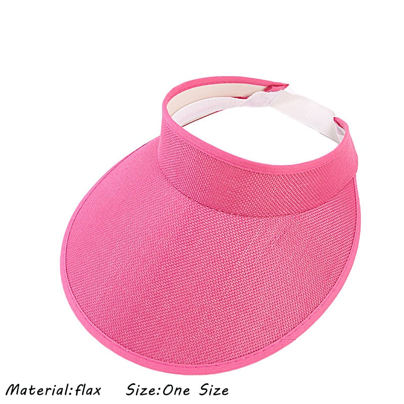 Summer Woman Sun Hats Female Outdoor Visor Caps Hand Made Straw Cap Casual Shade Hat Empty Top Hat Fishing Vacation Beach Caps - Amazhona 