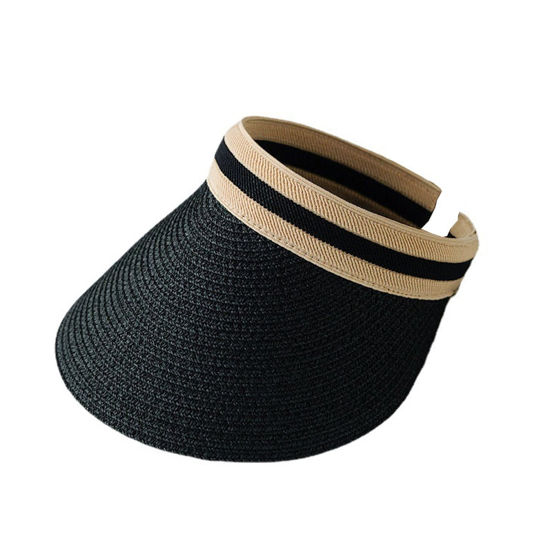 Summer Woman Sun Hats Female Outdoor Visor Caps Hand Made Straw Cap Casual Shade Hat Empty Top Hat Fishing Vacation Beach Caps - Amazhona 