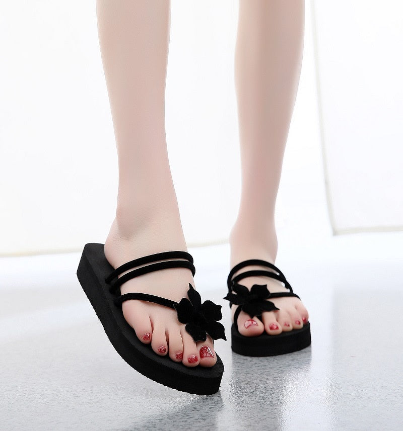 Summer Women's Slippers Fashion Platform Wedge Sandals Outdoor Leisure Flip Flops Travel Beach Slippers High Heel Women Slides - Amazhona 