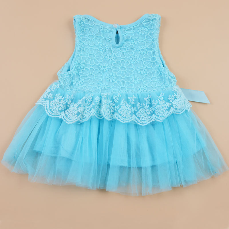 Summer children's wear 2021 girls, infants, sleeveless LACE VEST, bow tie dress, children's skirt - Amazhona 