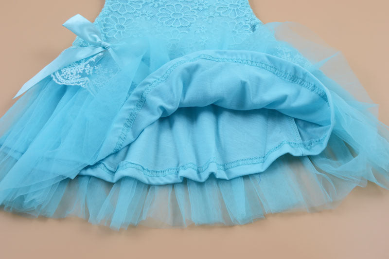 Summer children's wear 2021 girls, infants, sleeveless LACE VEST, bow tie dress, children's skirt - Amazhona 