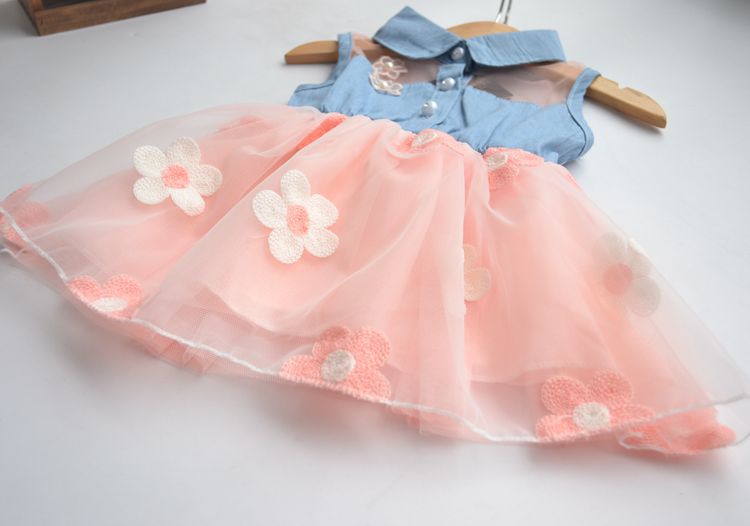 Summer girls wear denim skirt dress dress baby baby princess dress on behalf of a children. - Amazhona 