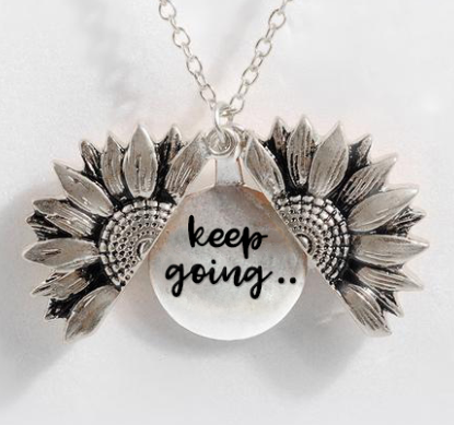 Sunflower Double-layer Lettering Necklace - Amazhona 