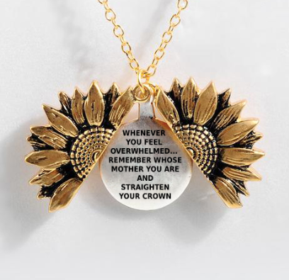 Sunflower Double-layer Lettering Necklace - Amazhona 