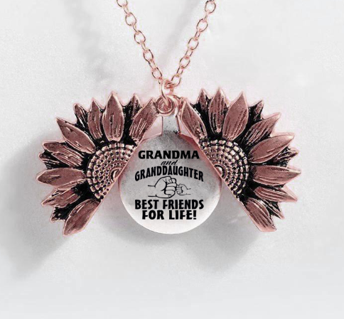 Sunflower Double-layer Lettering Necklace - Amazhona 