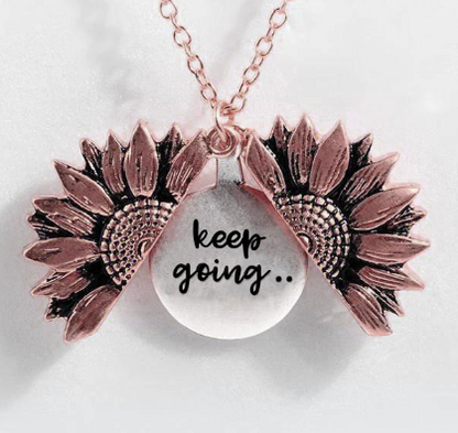 Sunflower Double-layer Lettering Necklace - Amazhona 