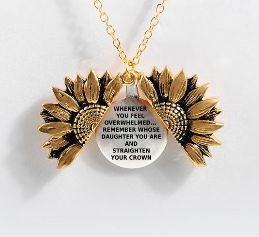 Sunflower Double-layer Lettering Necklace - Amazhona 