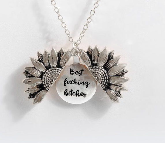 Sunflower Double-layer Lettering Necklace - Amazhona 