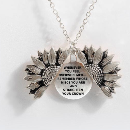 Sunflower Double-layer Lettering Necklace - Amazhona 