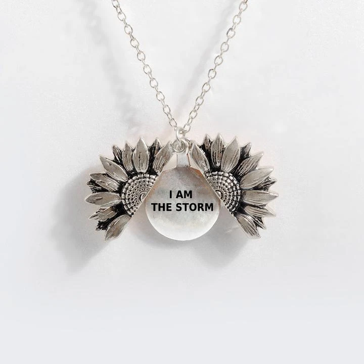 Sunflower Double-layer Lettering Necklace - Amazhona 