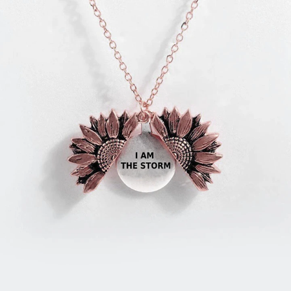 Sunflower Double-layer Lettering Necklace - Amazhona 