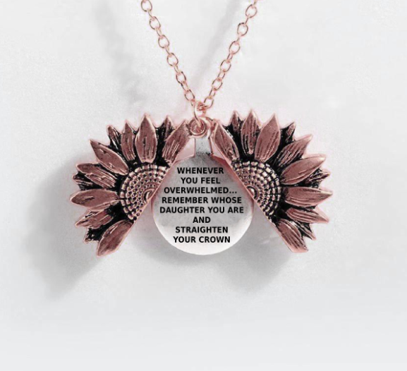 Sunflower Double-layer Lettering Necklace - Amazhona 