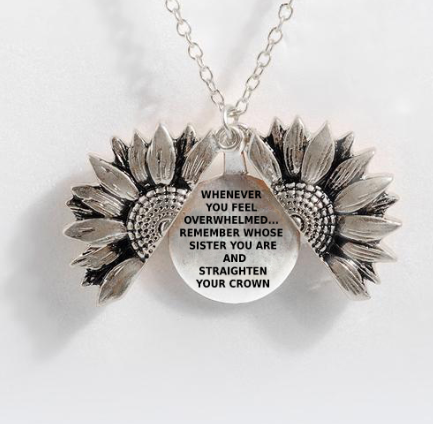 Sunflower Double-layer Lettering Necklace - Amazhona 