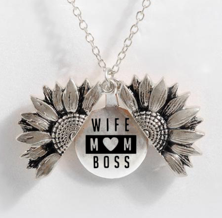 Sunflower Double-layer Lettering Necklace - Amazhona 