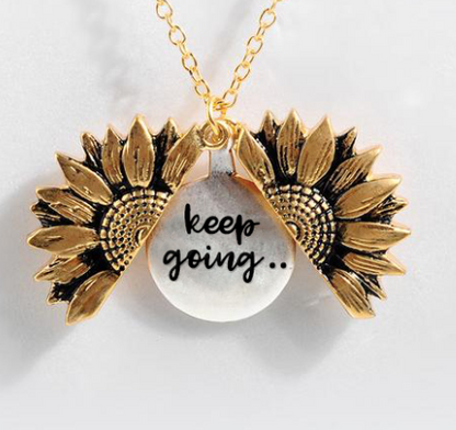 Sunflower Double-layer Lettering Necklace - Amazhona 