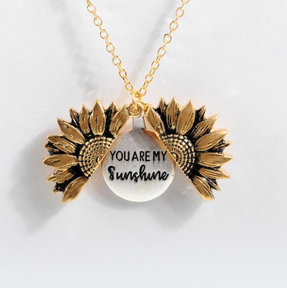 Sunflower Double-layer Lettering Necklace - Amazhona 