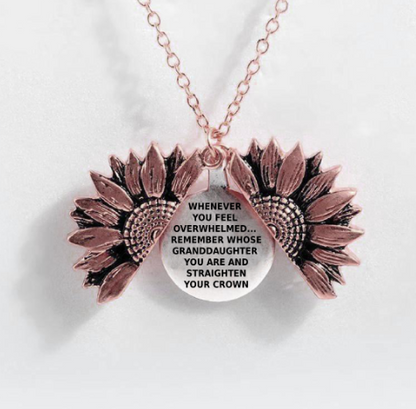 Sunflower Double-layer Lettering Necklace - Amazhona 