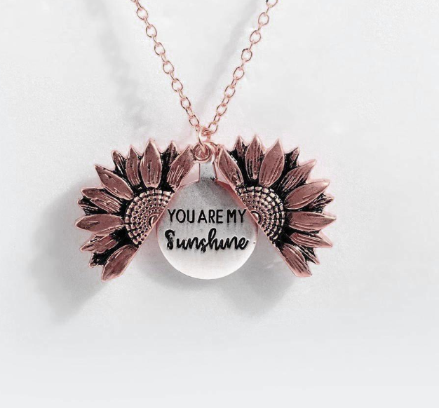 Sunflower Double-layer Lettering Necklace - Amazhona 