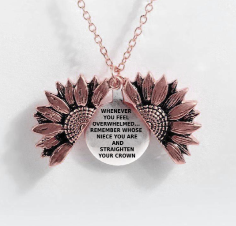 Sunflower Double-layer Lettering Necklace - Amazhona 