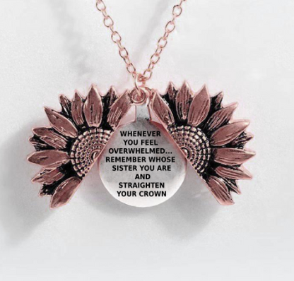 Sunflower Double-layer Lettering Necklace - Amazhona 