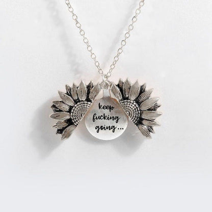 Sunflower Double-layer Lettering Necklace - Amazhona 