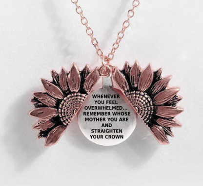 Sunflower Double-layer Lettering Necklace - Amazhona 