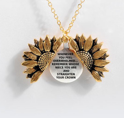 Sunflower Double-layer Lettering Necklace - Amazhona 