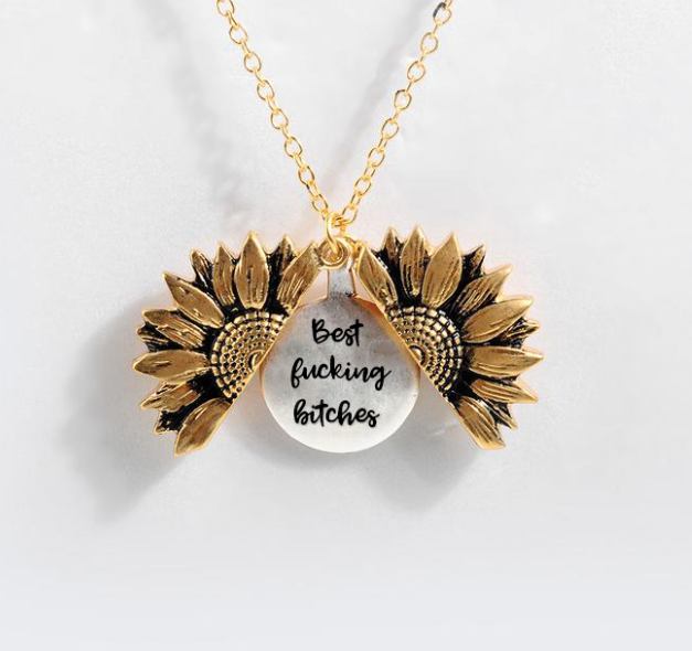 Sunflower Double-layer Lettering Necklace - Amazhona 