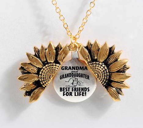 Sunflower Double-layer Lettering Necklace - Amazhona 