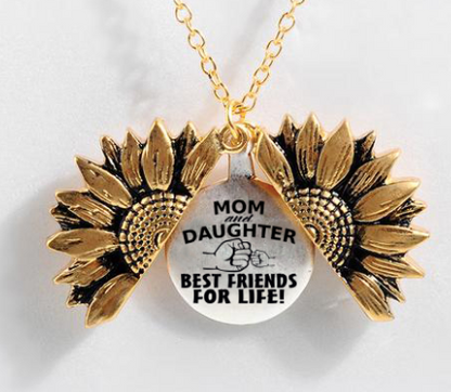 Sunflower Double-layer Lettering Necklace - Amazhona 