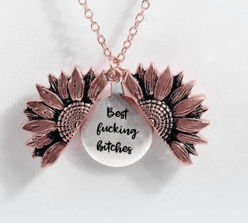 Sunflower Double-layer Lettering Necklace - Amazhona 