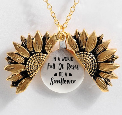 Sunflower Double-layer Lettering Necklace - Amazhona 