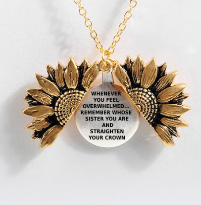 Sunflower Double-layer Lettering Necklace - Amazhona 