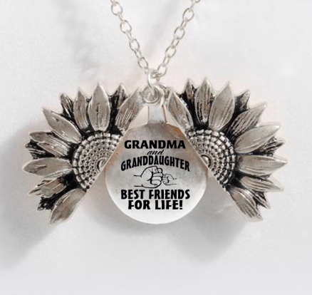 Sunflower Double-layer Lettering Necklace - Amazhona 