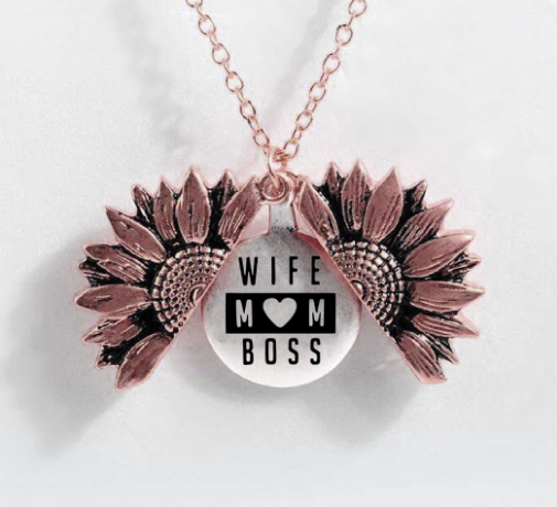 Sunflower Double-layer Lettering Necklace - Amazhona 