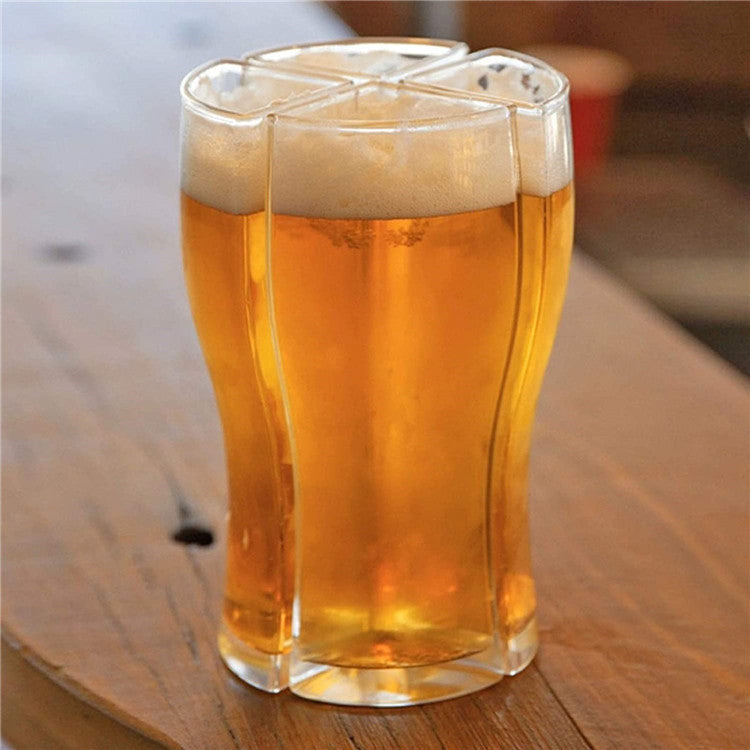 Super Schooner Beer Glasses Mug Cup Separable 4 Part Large Capacity Thick Beer Mug Glass Transparent for Club Bar Party - Amazhona 