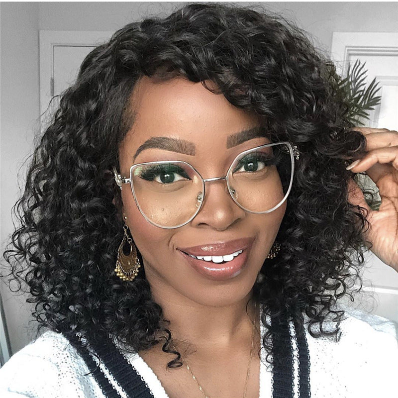 Synthetic Lace Front Wig Africa Small Curly Wig Women's Medium And Long Curly Hair Braided Wigs - Amazhona 