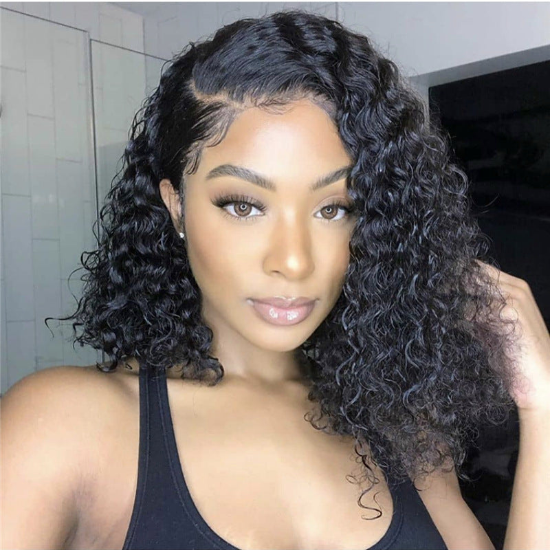 Synthetic Lace Front Wig Africa Small Curly Wig Women's Medium And Long Curly Hair Braided Wigs - Amazhona 