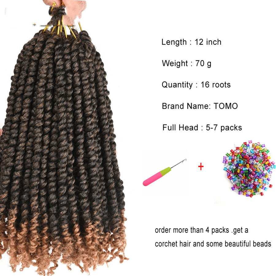 TOMO Pre-twisted Passion Twist Crochet African Dirty Braids Crochet Hair - Amazhona 