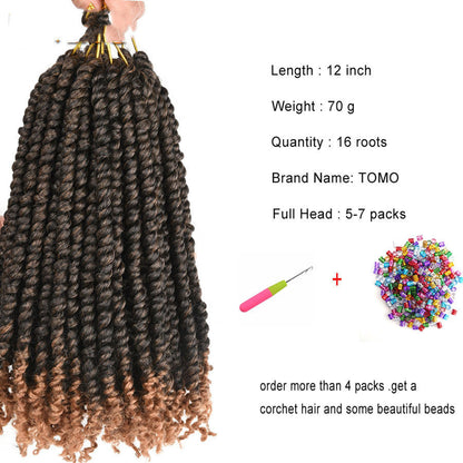 TOMO Pre-twisted Passion Twist Crochet African Dirty Braids Crochet Hair - Amazhona 