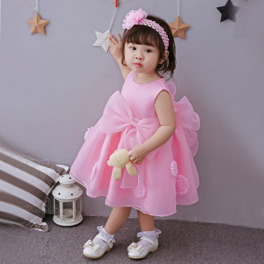 The Spring And Summer Of 2021 Years Old Female Infant Baby Child Princess Dress Girls DressPink Flower Girl Dress Skirt - Amazhona 