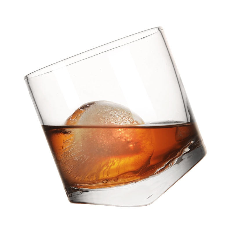 Tilted whiskey glass lead-free glass Cocktail glass - Amazhona 