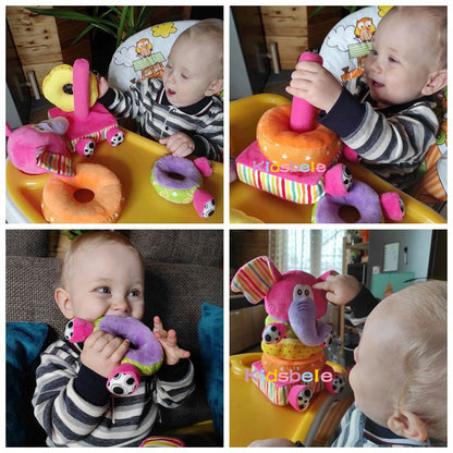 Toys For Newborn Children Educational Baby Toys Soft Plush Mobile Rattles Toys Kidsbele Elephant Stacking Baby Toys Handbell - Amazhona 