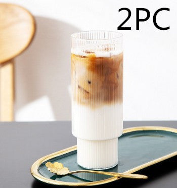 Transparent Glass Water Cup European Style Juice Cup Creative Square Heat-Resistant Glass Milk Cup - Amazhona 